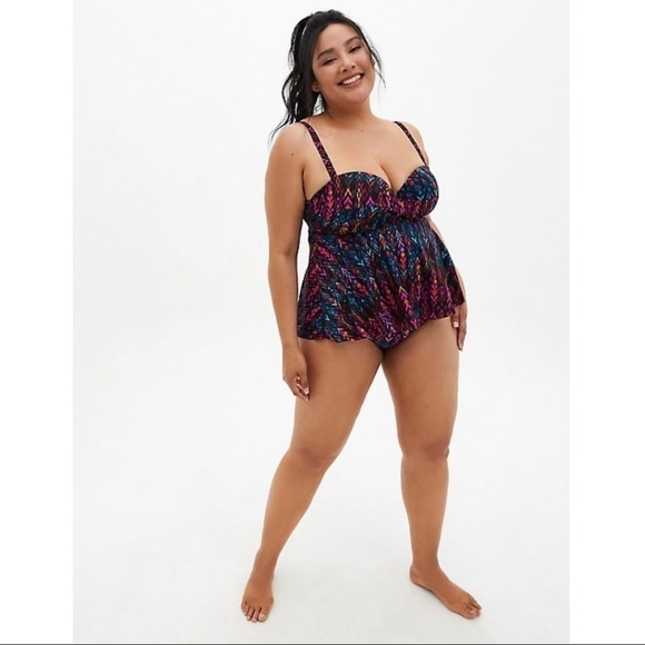 TORRID Multi Ikat Tankini & High Waisted Swim Set - Picture 2 of 10